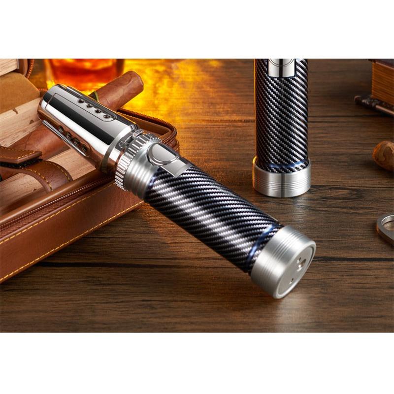 Novel Refillable Butane Turbo Gas Jet Flame Lighters Outdoor BBQ Gun Windproof Lighter Smoking Cigars for Men Kitchen Accessory