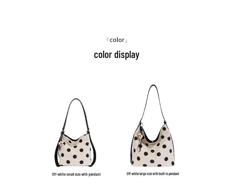 2026 Summer Polka Dot Drawstring Bucket Bag - Women's Korean Style Fashionable Single Shoulder Crossbody
