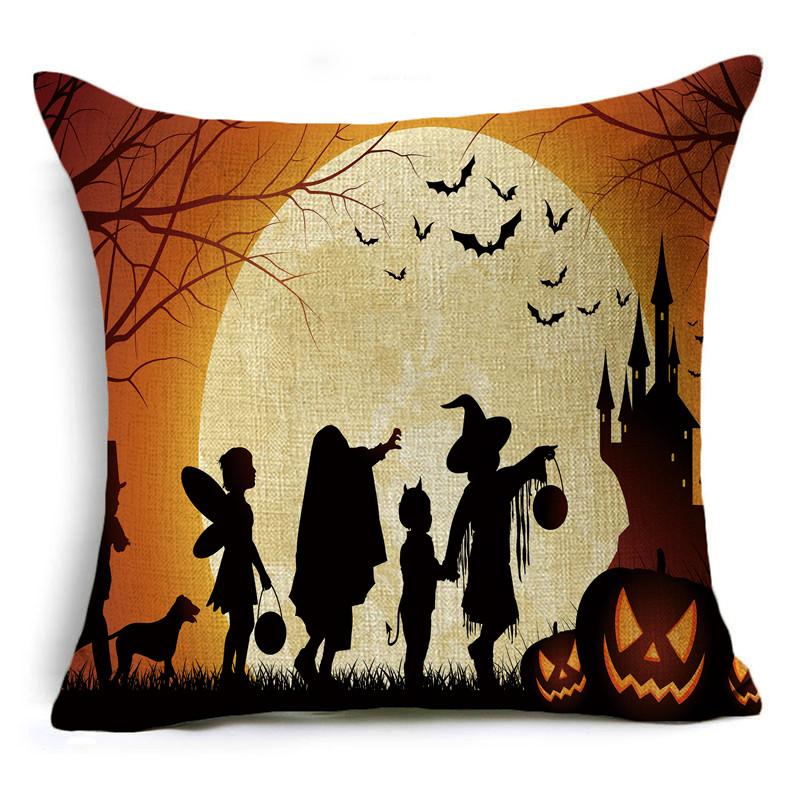 

Хэллоуин Тема Луна Ночь Серия Наволочка Темный Ветер Диван Чехлы Праздничный Подарок 40*40 см/45*45 См/50*50 См 60x60cm