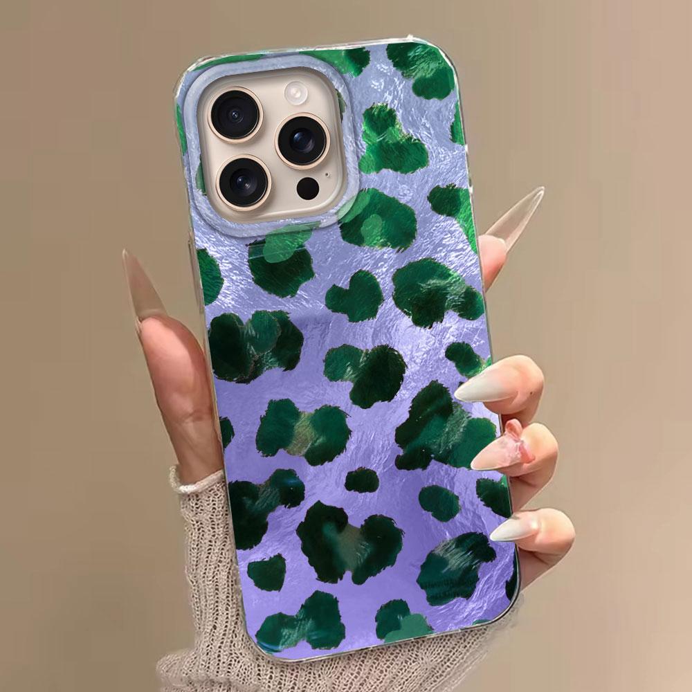 Pink Green Leopard Print Women Phone Case for Iphone 17 Air 16 15 14 7 8 Plus 13 11 12 Pro Max X XS XR SE 2022 2020 16e Cover
