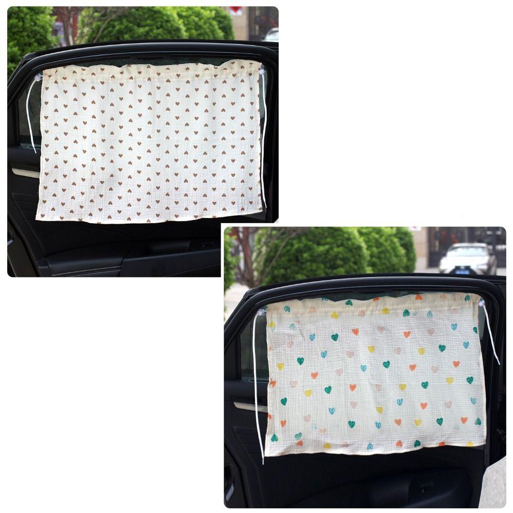 Cute Cartoon Window Shade Suction Cup Car Window Cover Universal Sunshade Curtain Car Interior