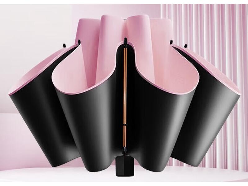 Red Leaf Fiberglass Manual Dual-Use Umbrella