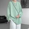 2026 Spring Autumn Men Oversized T-Shirt Man Long Sleeves Pure Color Tshirt Male Bottoming Shirt Man Basic Tops Tees