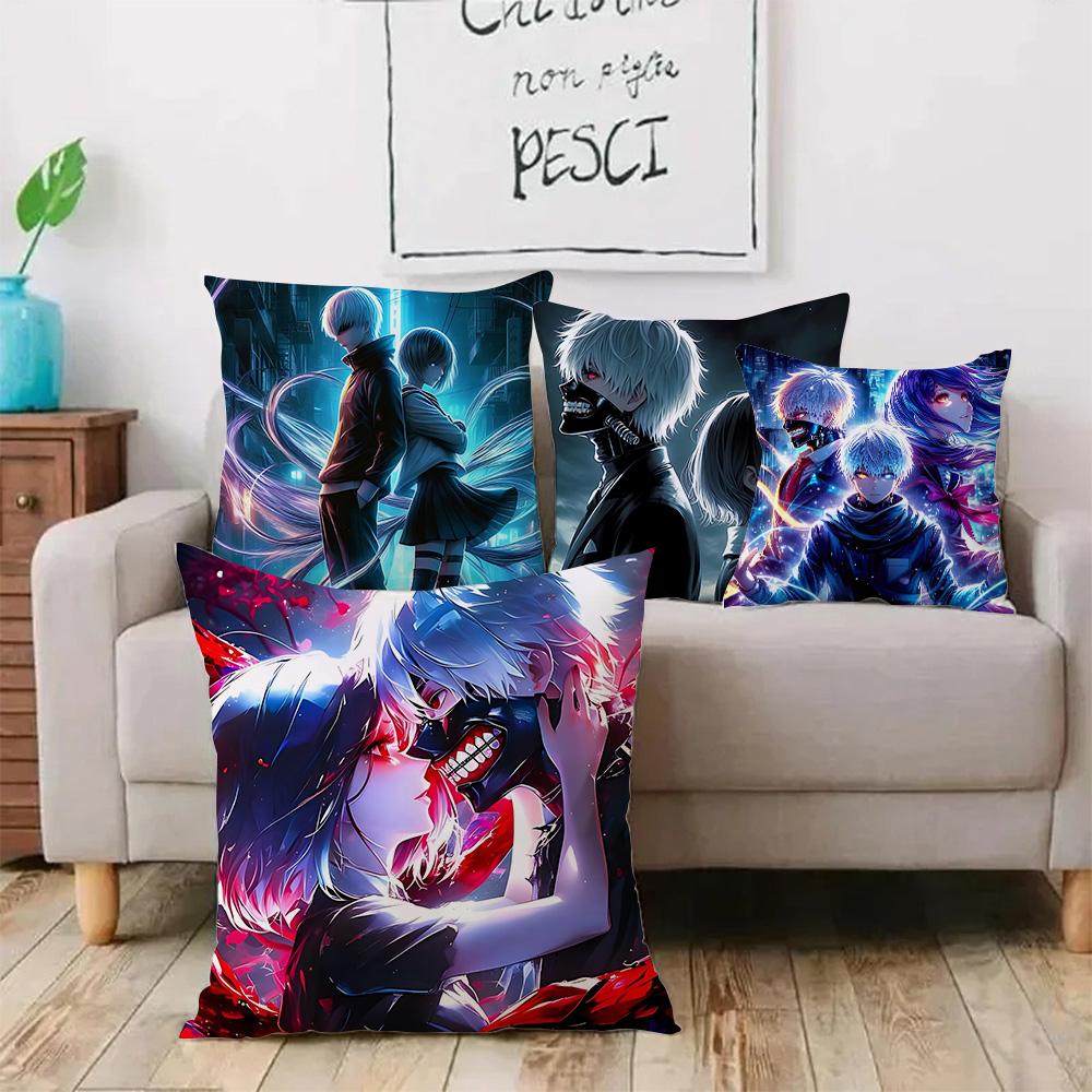 Anime For Tokyos Ghouls-Pillow Covers Cartoon Sofa Decorative Home Double-sided Printing Short Plush Cute Cushion Cover