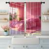 2 st, Fönsterdraperier Hot Pink Mångsidig Polyester, Utan Elektricitet Väggdekor Gäller för Heminredning