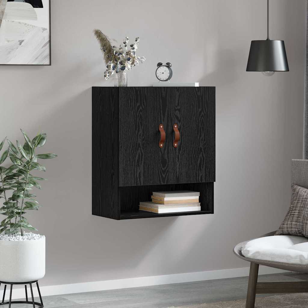 Wall Mounted Cabinet Black Oak Effect 60 x 31 x 70 cm Engineered Wood
