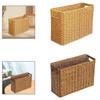 Basket with Handle Brown Narrow Tall Storage Box Organizer PP Material Suitable for Bedrooms