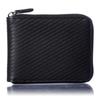 VOICE Carbon Leather Bifold Round Zipper Coin Perfect Boxed Men's Wallet, "Skillfully" Slim, Closure, Easy-to-Use Box-Shaped Pocket, Gift,