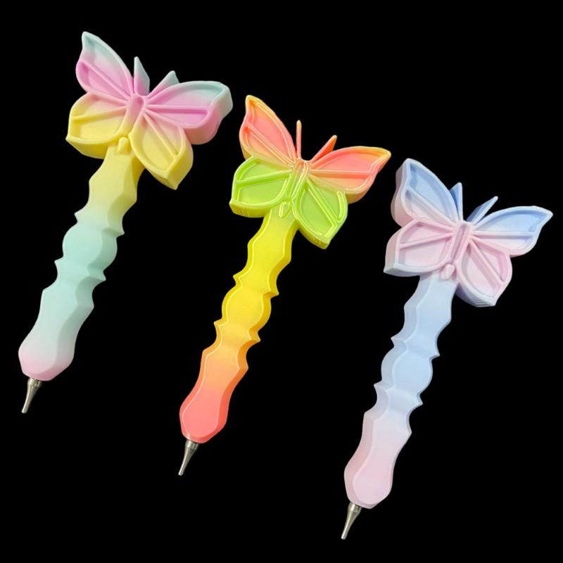 3D Print Butterfly Diamond Painting Pen, Embroidery Dot Drill Pen Tool,Multifunctional Metal Tips Accessories