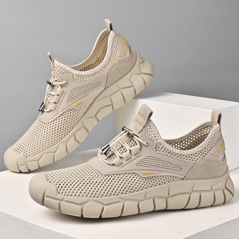 Fashion Summer Men Sandals Fashion Handmade Mesh Flats  Outdoor Beach Sandals Breathable Casual Beach Shoes Hollow Out Treking Footwear