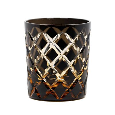 Jinzhi Edo Cut Crystal Glass Whiskey Glass Riwei Hand-carved Rhombus Pattern Hand-carved