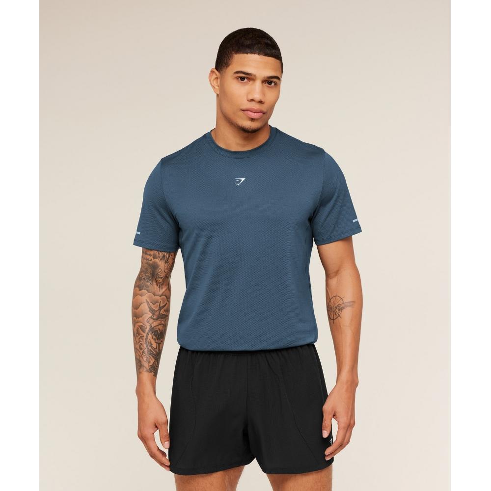Gymshark Running T shirT Gs sTealTh Blue A3c2s Ud6s