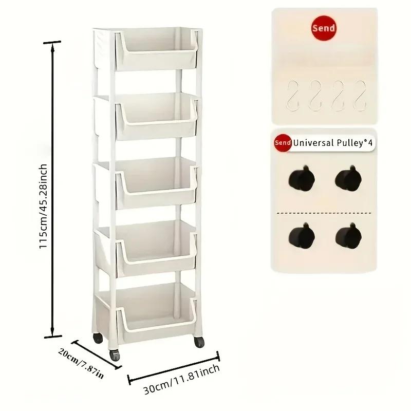 Mobile storage cart, independent home snack rack, kitchen multi-layer fruit and vegetable storage rack