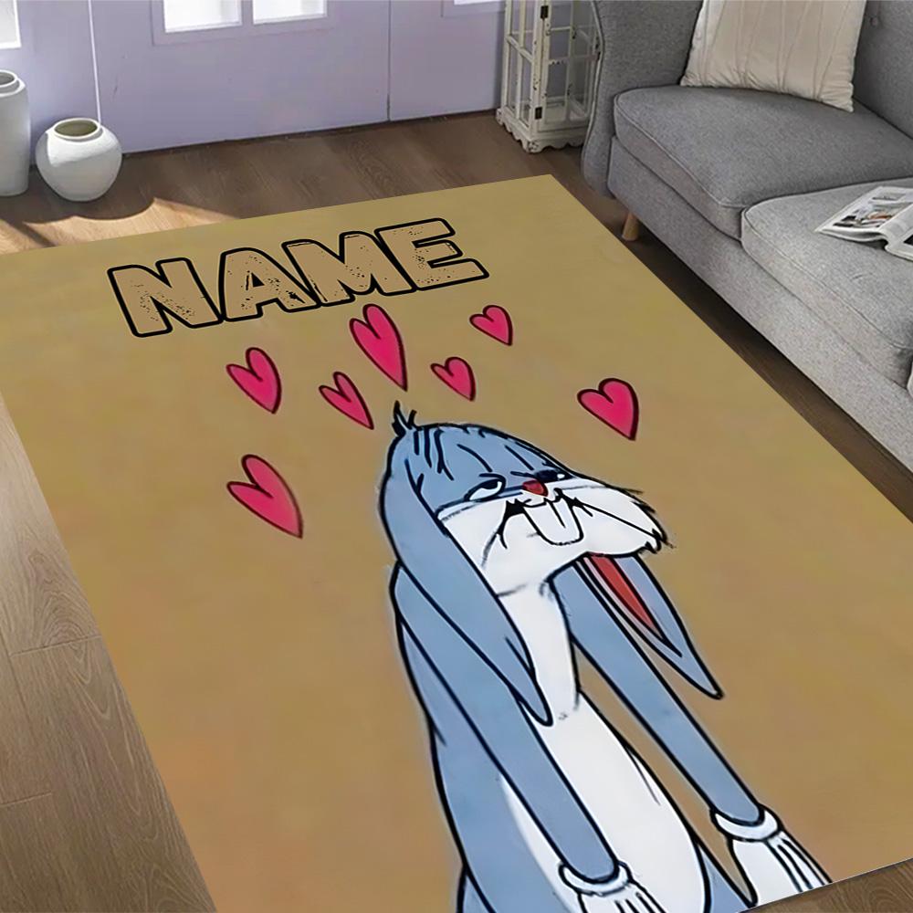 Looney Space Jam Run Event Customizable Name Floor Mat Suitable for Decorate room Balcony Entryway Dining Room Anti-slip Rug Anime Office Decor