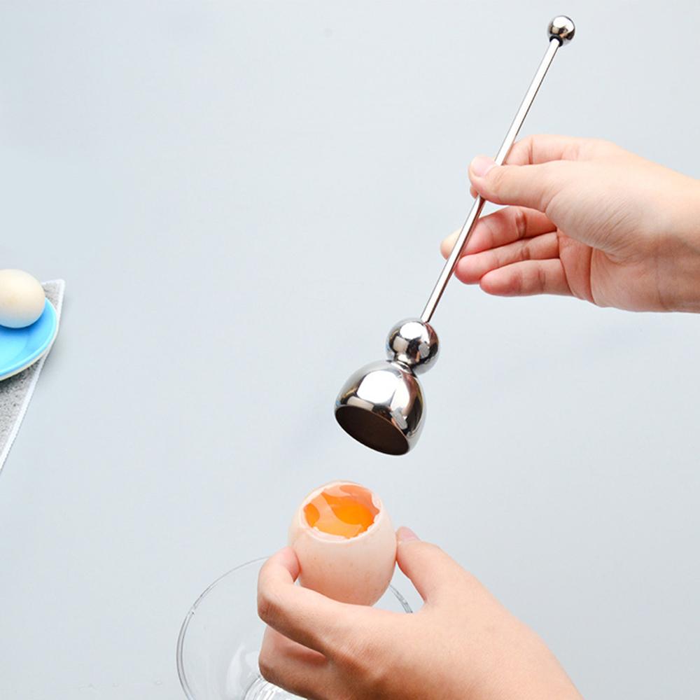 1 Piece Egg Opener Stainless Steel Portable Household French Measuring Ball Glutinous Egg Beater Kitchen Tools