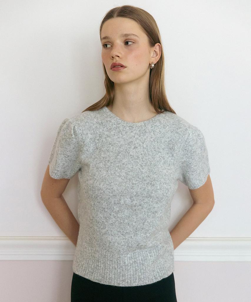 Tudment Angora Half Sleeve Pullover Mel Gray