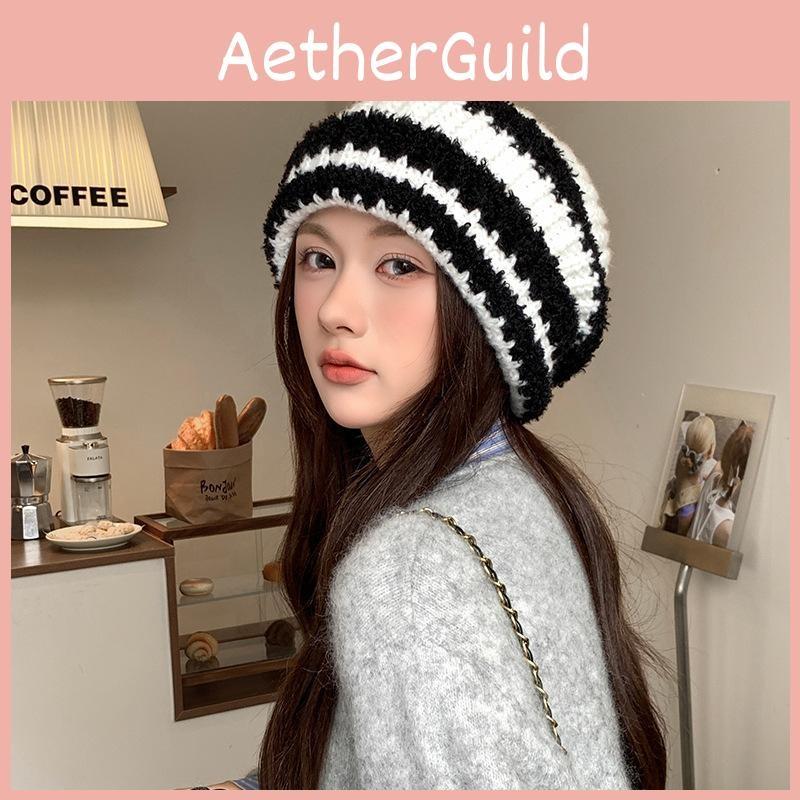 Wool Textured Knitting Beanie Women Cap Ear Protection Loose Fit Seasons Cold