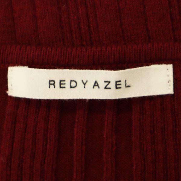 REDYAZEL Long sleeve design knit sweater F Red Women Used