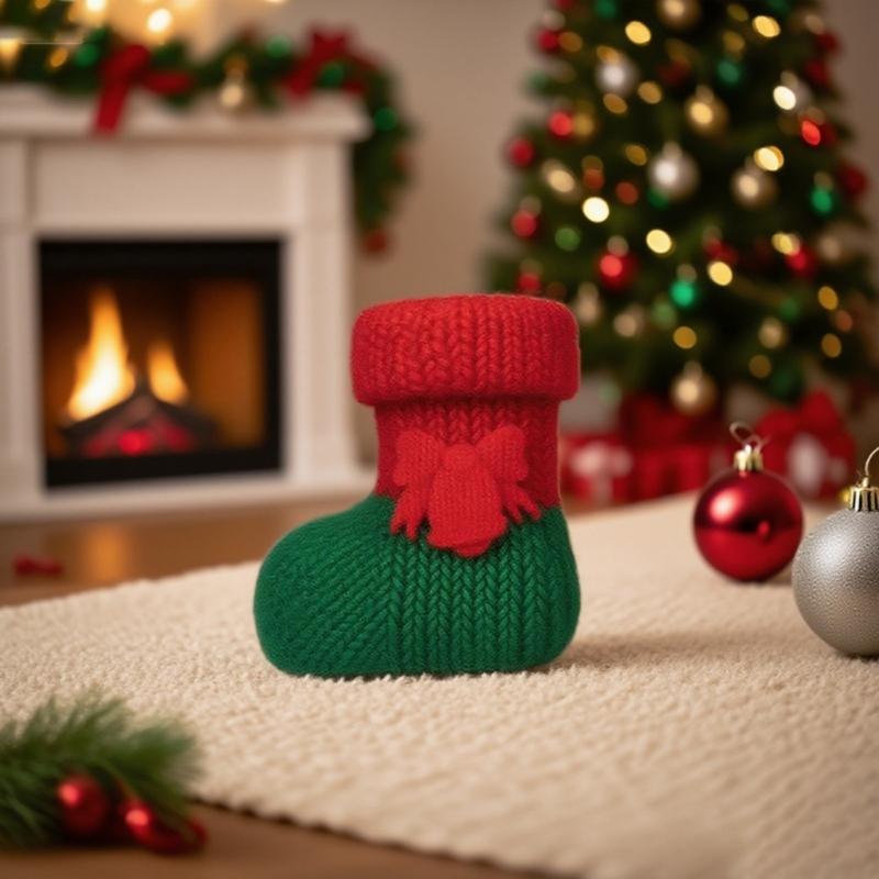 Silicone Boot Shaped Candle Mould With Bells Embossing for Candle and Craft