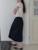 Elssibeui Cotton Midi Black Skirt