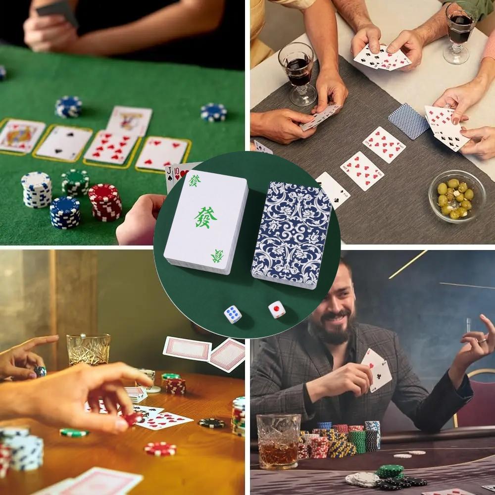 Portable Mahjong Playing Cards, Lightweight Mahjong Card Set, Suitable for Outdoor Travel, Mahjong Playing Cards Game Set - 44 Mahjong Playing Cards
