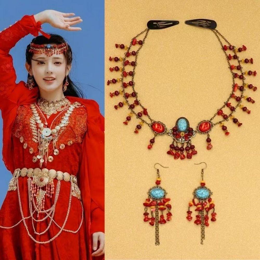 Vintage Festival Forehead Chain Multicolors Beads Beads Tassels Headbands  Hair Accessories