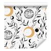 Women and Astrology Wallpaper Black and Cream for Living Room and Bedroom 50x1000