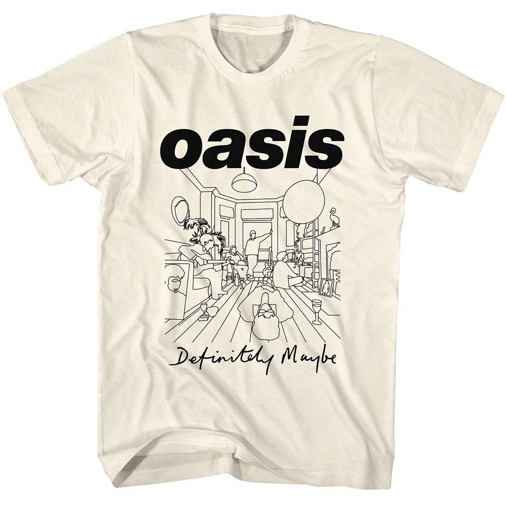 Oasis Lineart Room Natural Music T-shirt Tops Tees Men's Women's Unisex