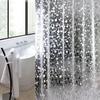 Hot Bathroom Shower Curtain Transparent Lining Waterproof Bathtub Bathing Cover PEVA Mildew Proof Cobblestone Curtain with Hooks