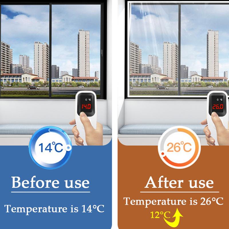 DIY Transparent Winter Insulation Film Detachable Home Window Windproof Soft Glass Screen Self-Adhesive Keep Warm Film