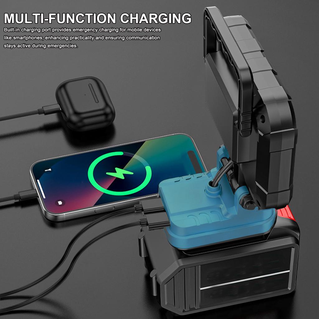 LED Work Light with 2 USB Charging Port for Makita Battery Spotlight Portable Lantern Battery NOT Included