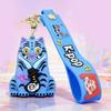Keychain Pendant Cartoon Anime Design with Metal Lobster Silicone Keychain Clasp Wrist Strap Idol Group Keychain