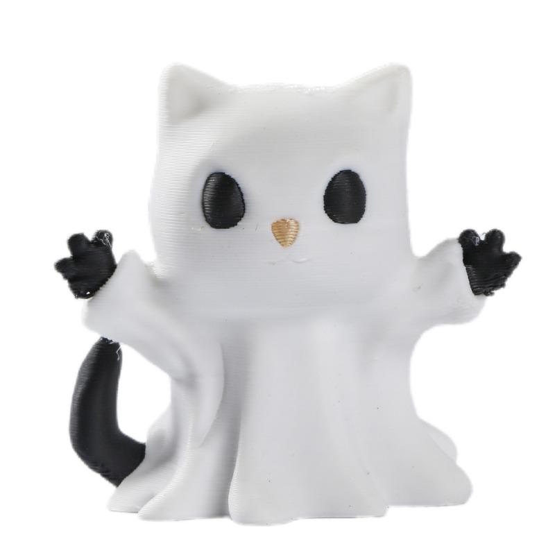 3D Printed Toy Halloween Cute White Ghost Party Model Desktop Fun Little Ornament
