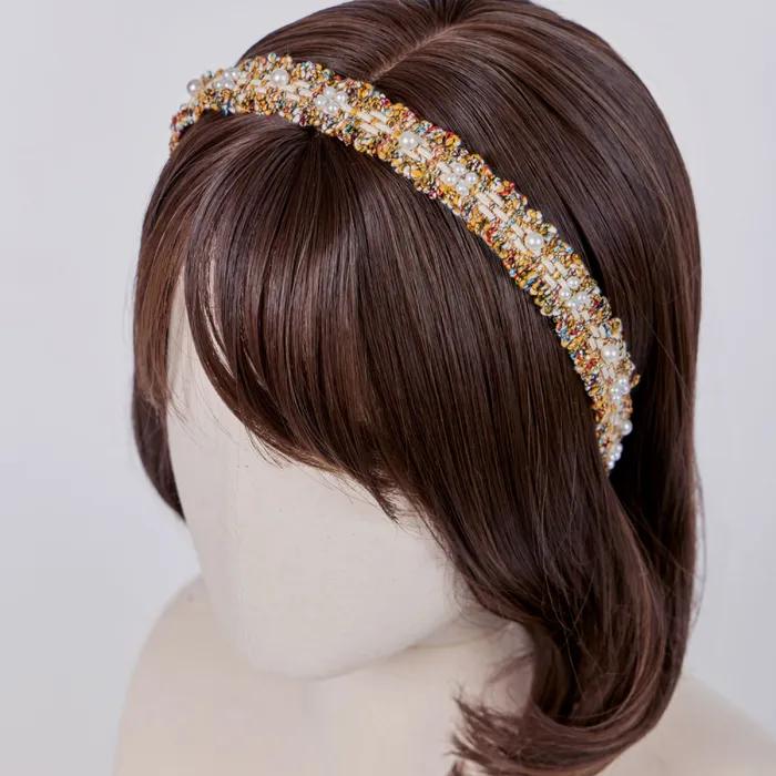 Maia Tweed Pearl Headband P - Black
