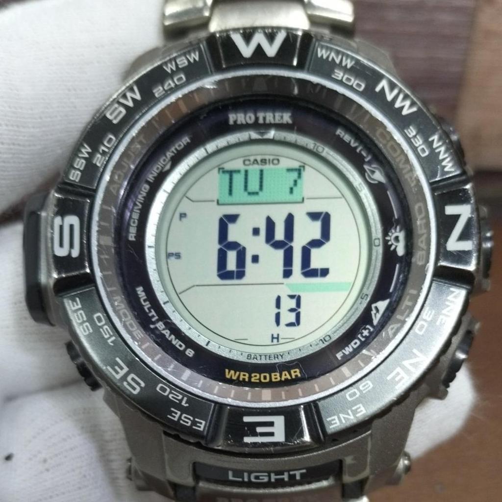 Used CASIO PRO TREK PRW-3500T-7JF Solar Radio