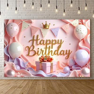 Bannière Joyeux Anniversaire Design Couronne Fond Photo Bannière d'Anniversaire pour Célébration de Vacances Fête d'Anniversaire Célébration de Fête