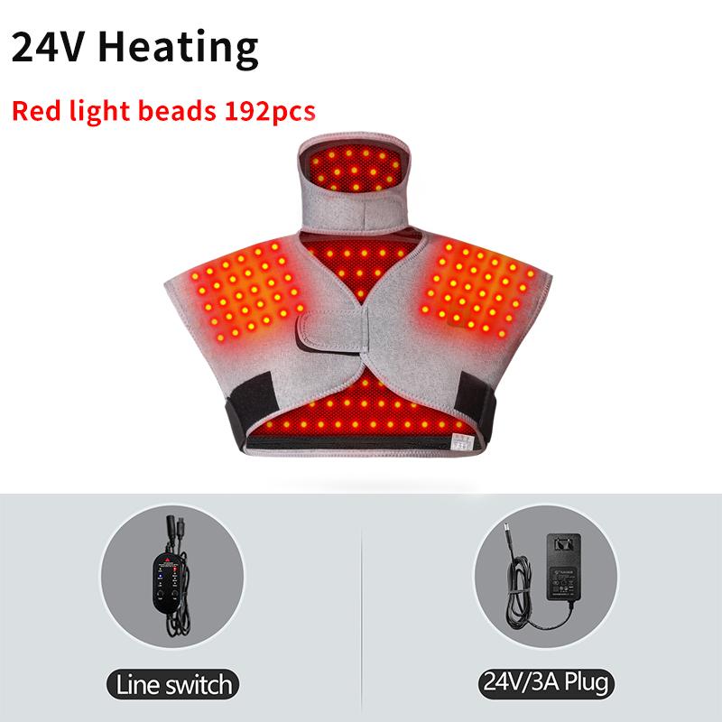 

Durable And Safe Red Light Bead Shoulder Back Heated Massager Shoulder Neck Back Pain Relief Improves Blood Circulation Adjustable Fit Unisex EU-Plug
