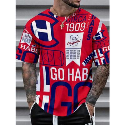 Montreal Canadiens Hip-hop Styl Měkká Módní Krátkorukávová Košile Celoroční Party Nezbytnost