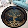 Runder Vintage-Teppich 'Baum des Lebens' für Wohnzimmer und Schlafzimmer Eleganter rutschfester Teppich Stilvolle dekorative Bodendekoration Perfektes Geschenk
