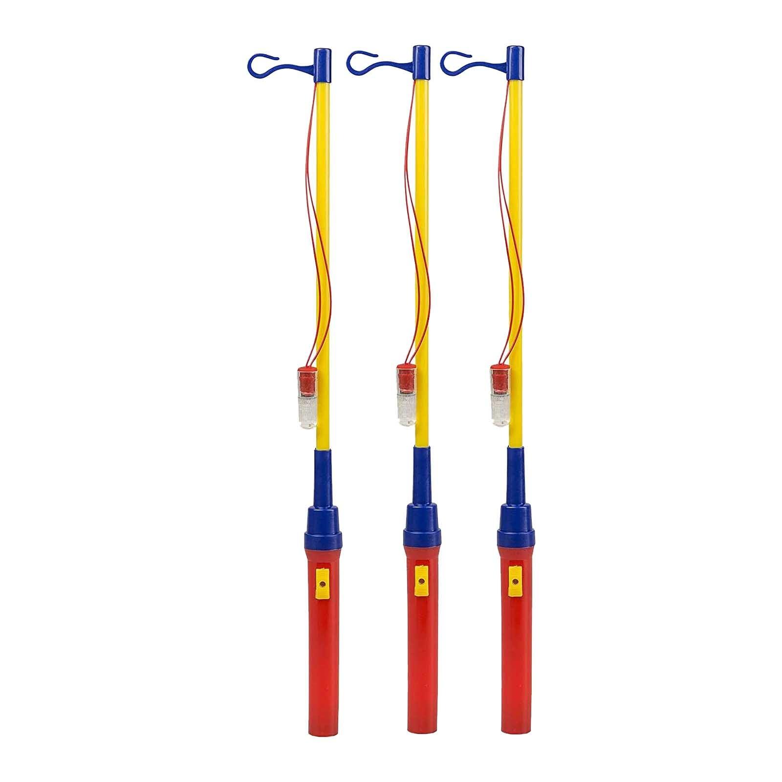 

3шт детский электрический со светодиодным переносным шестом праздничный 50см