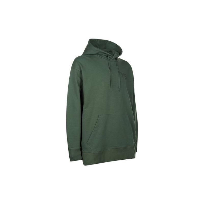Y-3 FW21 Men's Logo Embroidered Pullover Sweatshirt Dark Green HF7069