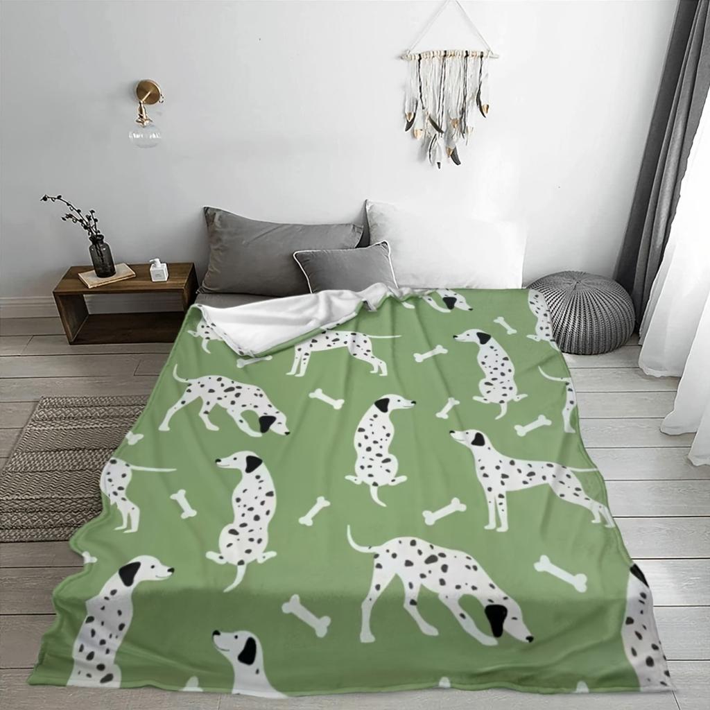 Dalmatian Woof Flannel Blanket  AllSeason Sofa Bed Unisex Kids Gift