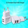 EU Standard Dual USB Mobile Charger, 5V 1A, 5W, Round Head