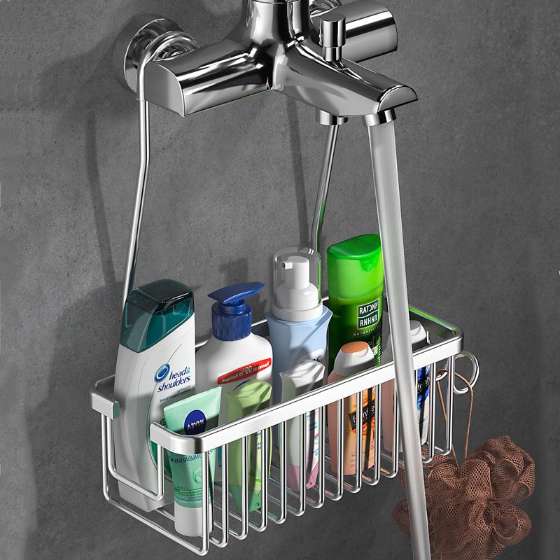 No-Drill Bathroom Shower Rack: Hanging Organizer for Shampoo and Toiletries