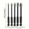 5pc Multi-Material Drill Bit Set for Efficient Drilling - Durable Hex Shank, Anti-Corrosion, Versatile for Glass/Ceramic/Wood-
