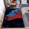 "Red and Blue Alligator Artwork Carpet with Dark Background Design" Suitable for Use As an Anti-slip for Living Room Bedroom Sofas