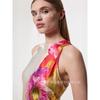 Damen Sexy Elegantes Feiertagsdruck Kontrastfarbe Nackenband Langes Schlitzkleid