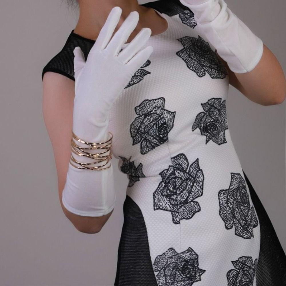 Punk Long Gloves Black/White/Wine red Clubwear Mittens Gothic Royal Blue Gloves  Halloween