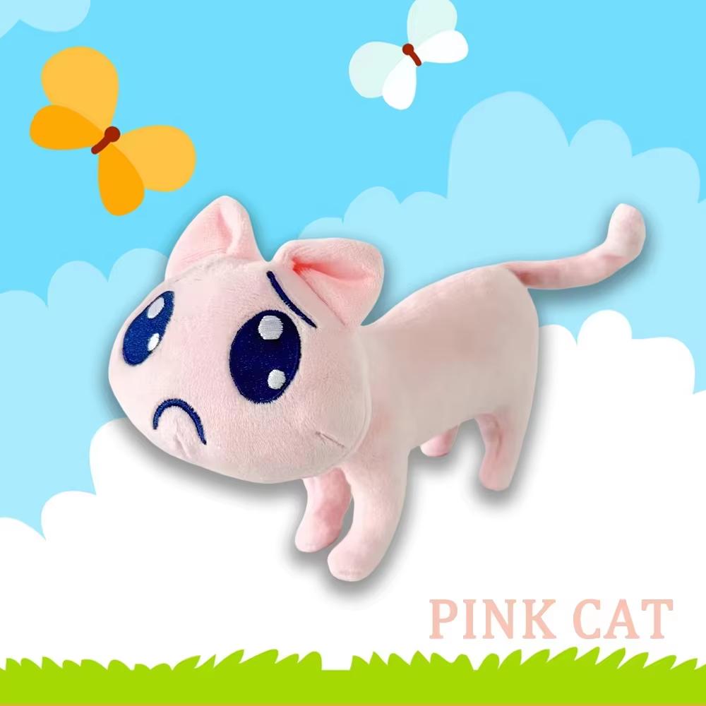 Kawaii Needy Girl Overdose Cat Nidigga Pien Plush Toys Cute A.p. Cat Dolls Cartoon Pink Sad Cat Stuffed Doll Fans Birthday Gifts