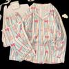 Polyamide Striped Pig Pajamas Women'S Spring And Autumn Cloud Cotton Long Sleeve Sweet Girl Loungewear